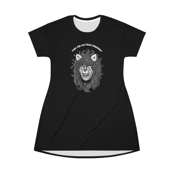 GARY THE WEREWOLF - B&W Gary Face Logo - T-Shirt Dress