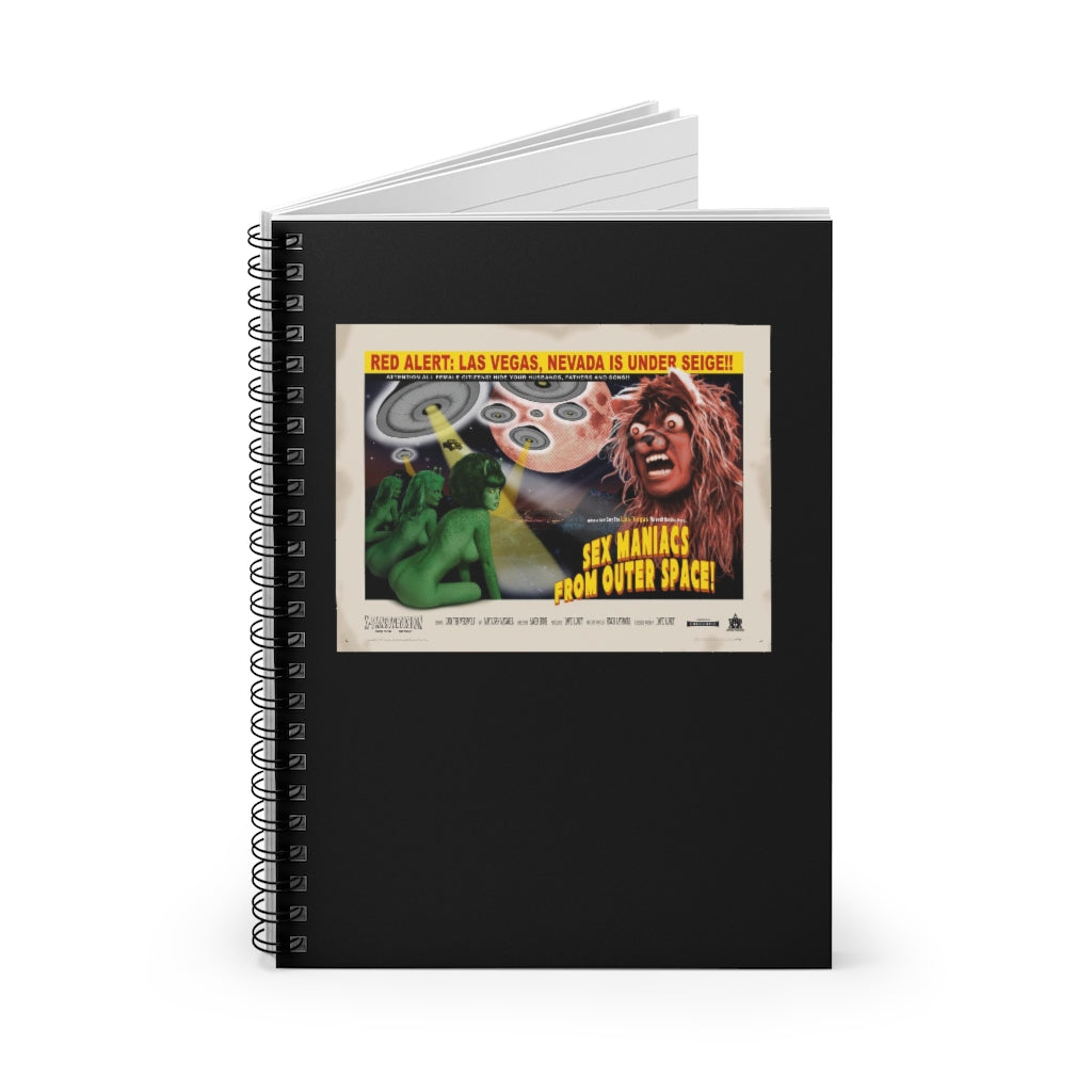 GARY THE WEREWOLF - "Sex Maniacs From Outer Space" Movie Poster Spiral Notebook - Ruled Line