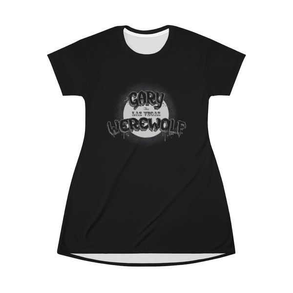 GARY THE WEREWOLF - B&W Moon Logo - T-Shirt Dress