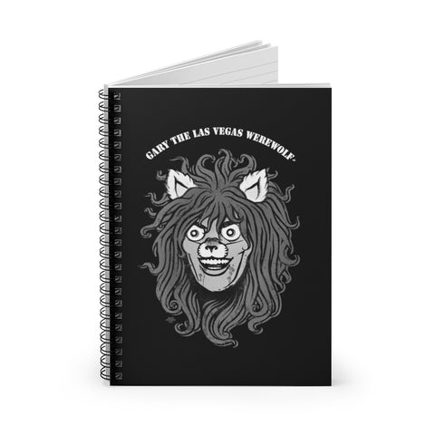 GARY THE WEREWOLF - B&W Face Logo Spiral Notebook - Ruled Line