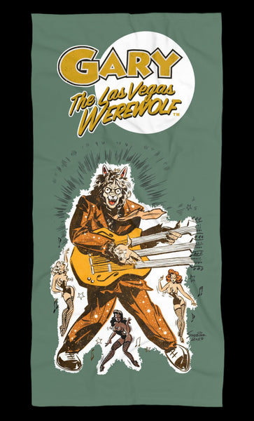 GARY THE WEREWOLF - Green "Rockin' Gary" Beach Towel