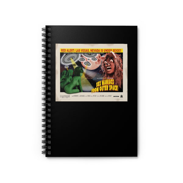 GARY THE WEREWOLF - "Sex Maniacs From Outer Space" Movie Poster Spiral Notebook - Ruled Line