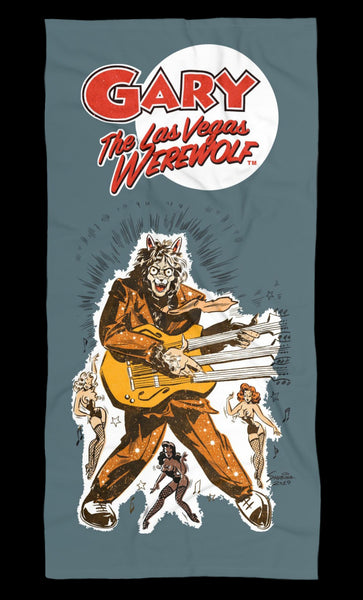 GARY THE WEREWOLF - Blue "Rockin' Gary" Beach Towel