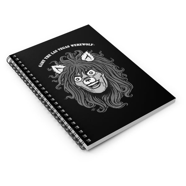 GARY THE WEREWOLF - B&W Face Logo Spiral Notebook - Ruled Line