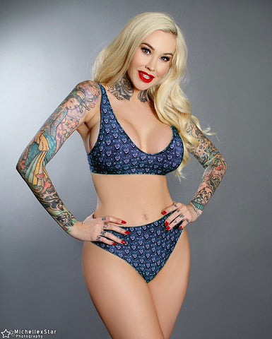 GARY THE WEREWOLF - Blue Gary Face Logo - All-Over Print Padded Bikini Top