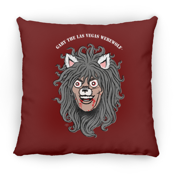 GARY THE WEREWOLF - Faded Gary Face Logo - 16x16 Square Pillow in Various Colors