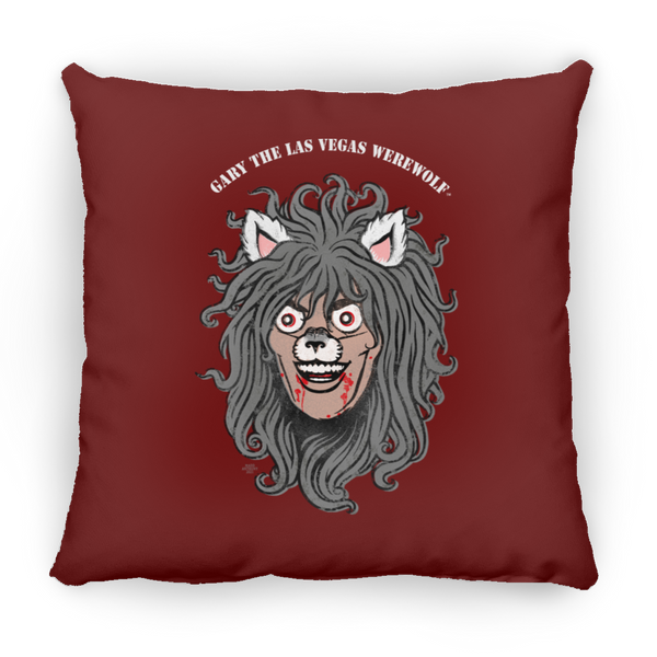 GARY THE WEREWOLF - Faded Gary Face Logo - 18x18 Square Pillow in Various Colors