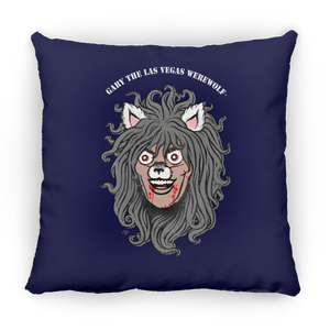 GARY THE WEREWOLF - Faded Gary Face Logo - 14x14 Square Pillow in Various Colors