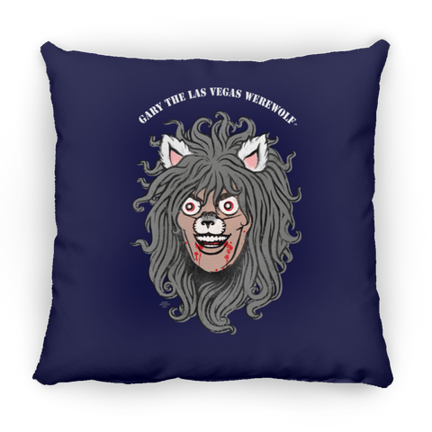 GARY THE WEREWOLF - Faded Gary Face Logo - 14x14 Square Pillow in Various Colors