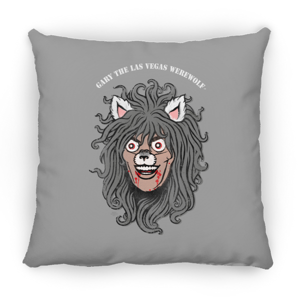 GARY THE WEREWOLF - Faded Gary Face Logo - 18x18 Square Pillow in Various Colors