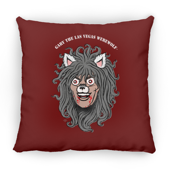 GARY THE WEREWOLF - Faded Gary Face Logo - 14x14 Square Pillow in Various Colors