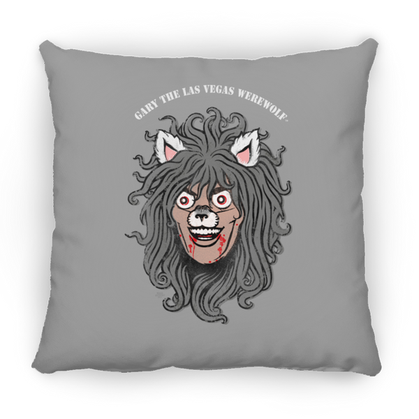 GARY THE WEREWOLF - Faded Gary Face Logo - 14x14 Square Pillow in Various Colors