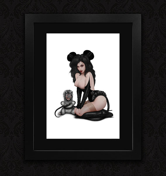 MADD ANTHONY/GARY THE WEREWOLF - Mistress Mouse & Gary Doll (Color Topless Version) - Premium Matte Art Print