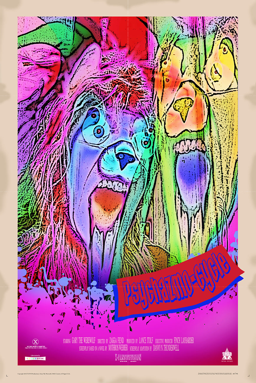 GARY THE WEREWOLF - Movie Poster "Psychazmo-Cycle" Premium Matte Art Print