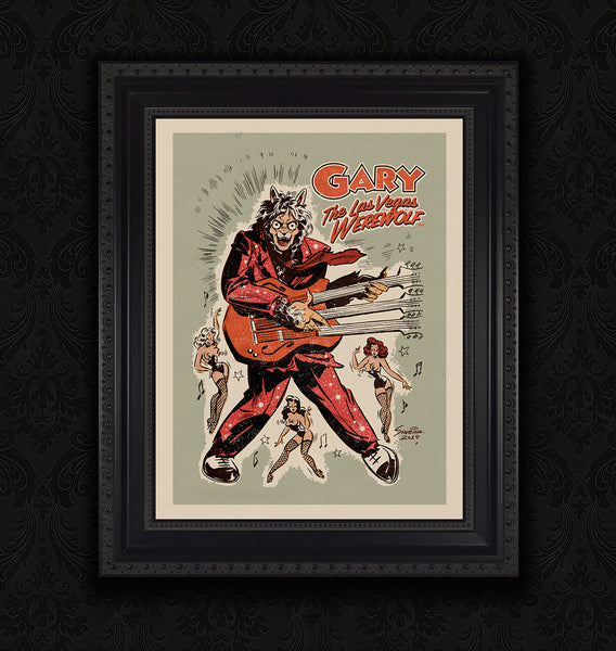 GARY THE WEREWOLF - Red/Green “Rockin’ Gary” - Premium Matte Art Print