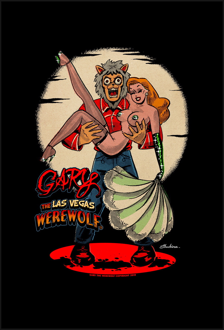 GARY THE WEREWOLF - Redhead "Showgirl" 4x6" Rectangular Vinyl Sticker