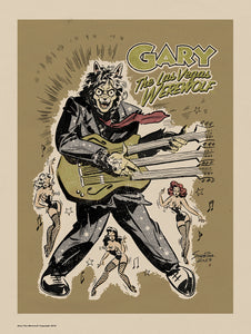 GARY THE WEREWOLF - Green “Rockin’ Gary” - Premium Matte Art Print