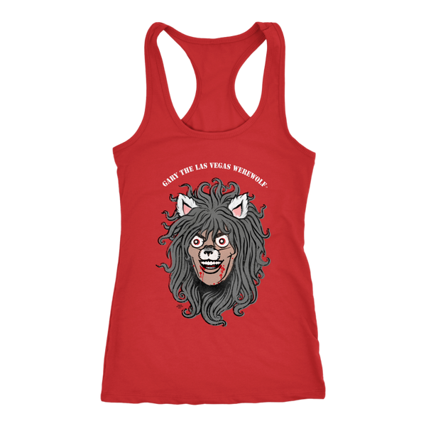 GARY THE WEREWOLF - Orig. Gary Face Logo - Racerback Tank Top in Dark Colors