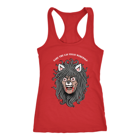 GARY THE WEREWOLF - Orig. Gary Face Logo - Racerback Tank Top in Dark Colors