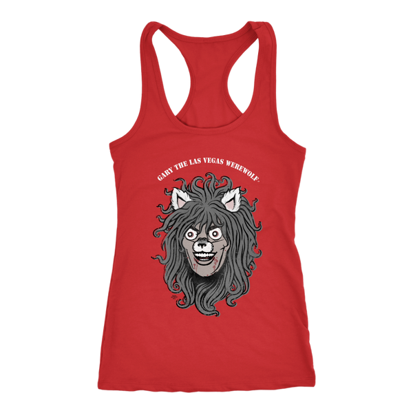 GARY THE WEREWOLF - Faded Gary Face Logo - Racerback Tank Top in Dark Colors