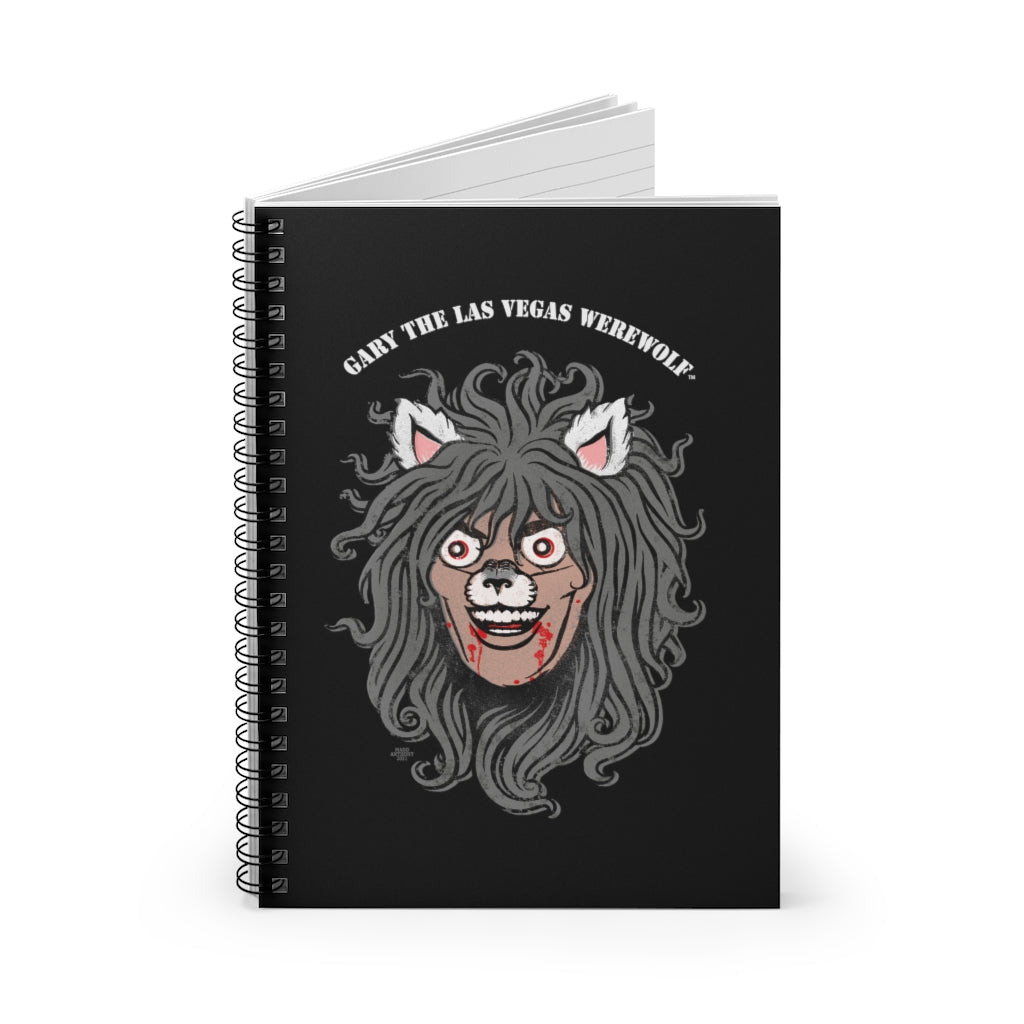 GARY THE WEREWOLF - Original Face Logo Spiral Notebook - Ruled Line