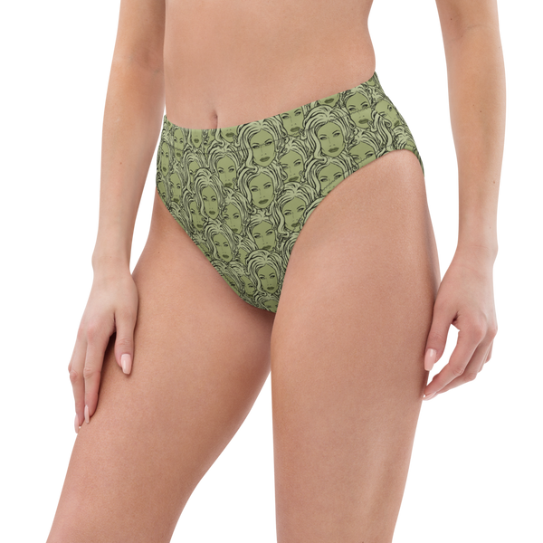 MADD ANTHONY - Green Sabina Repeat - High-Waisted Bikini Bottom