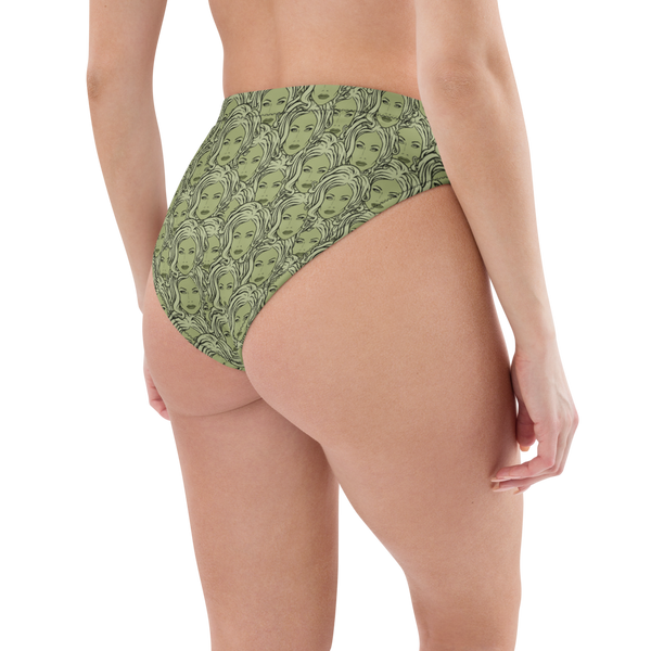 MADD ANTHONY - Green Sabina Repeat - High-Waisted Bikini Bottom