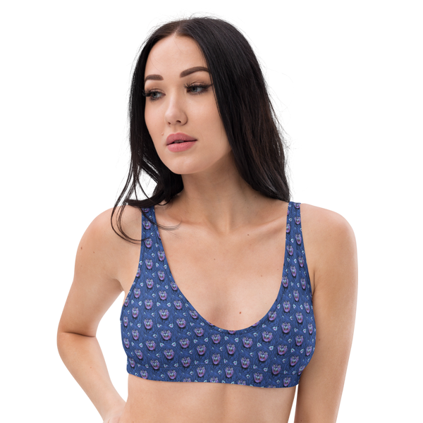 GARY THE WEREWOLF - Blue Gary Face Logo - All-Over Print Padded Bikini Top