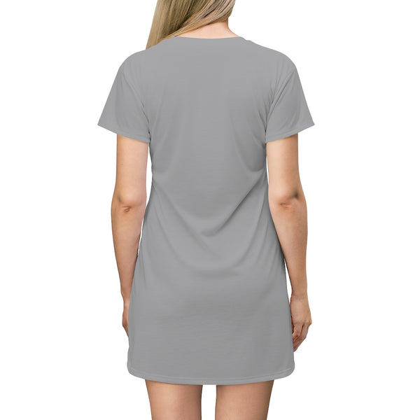 GARY THE WEREWOLF - Faded Gary Face Logo - T-Shirt Dress in Gray