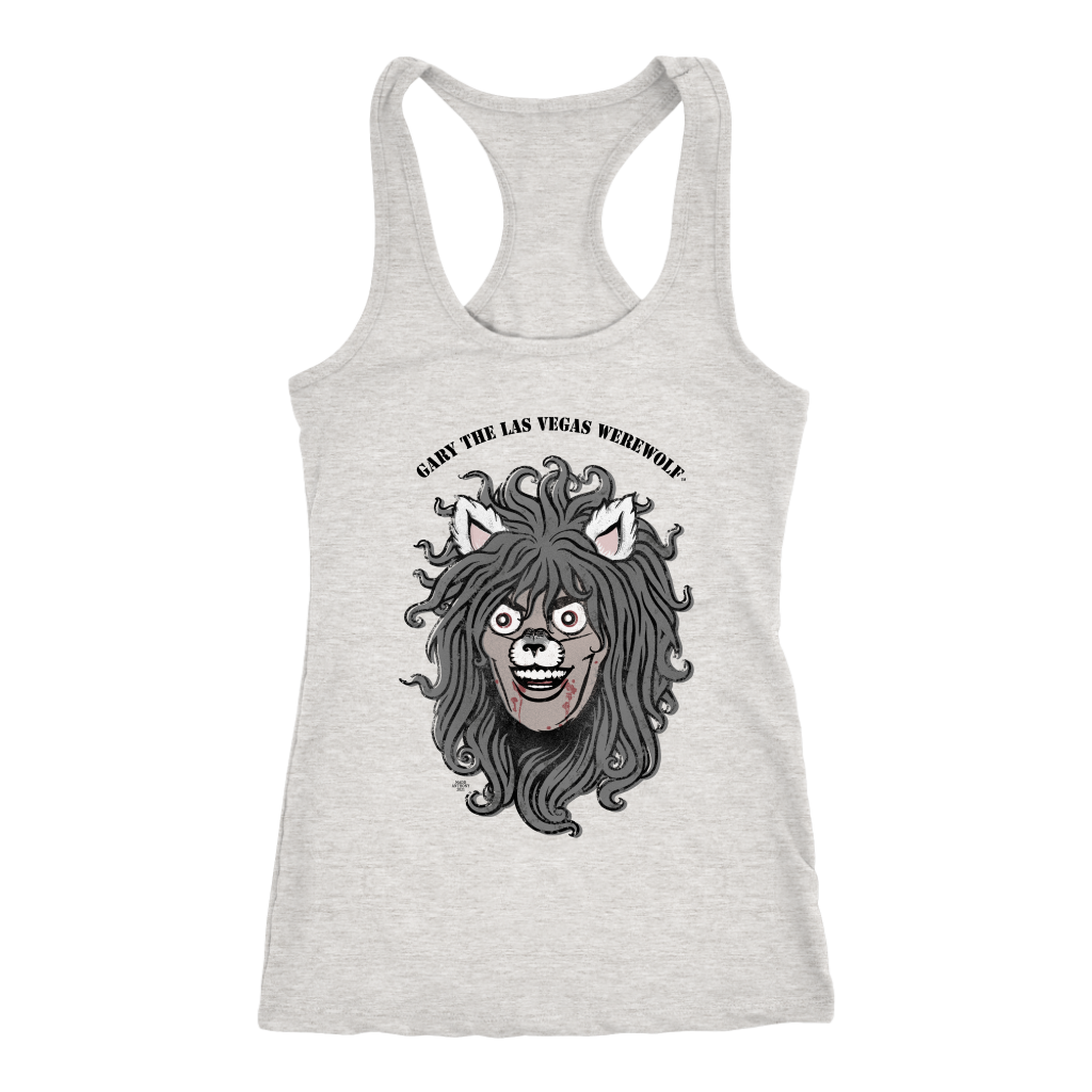 GARY THE WEREWOLF - Faded Gary Face Logo - Racerback Tank Top in Light Colors