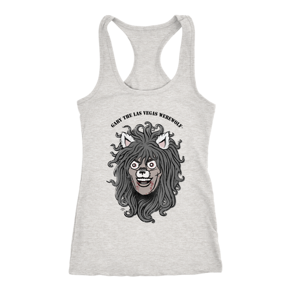 GARY THE WEREWOLF - Faded Gary Face Logo - Racerback Tank Top in Light Colors