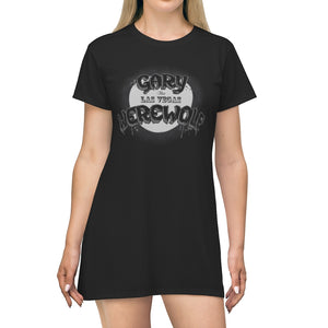 GARY THE WEREWOLF - B&W Moon Logo - T-Shirt Dress