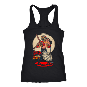 GARY THE WEREWOLF - Marie Devilreux "Showgirl" Women's Racerback Tank Top in Black