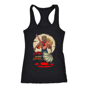 GARY THE WEREWOLF - Blonde "Showgirl" Women's Racerback Tank Top in Black