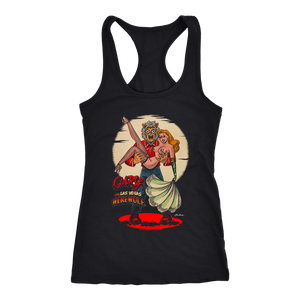 GARY THE WEREWOLF - Redhead "Showgirl" Women's Racerback Tank Top in Black