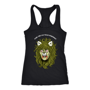 GARY THE WEREWOLF - Monster Green Gary Face Logo - Racerback Tank Top in Black