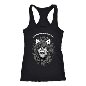 GARY THE WEREWOLF - B&W Gary Face Logo - Racerback Tank Top in Dark Colors