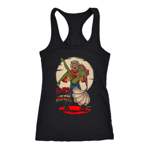 GARY THE WEREWOLF - Alien "Showgirl" Women's Racerback Tank Top in Black