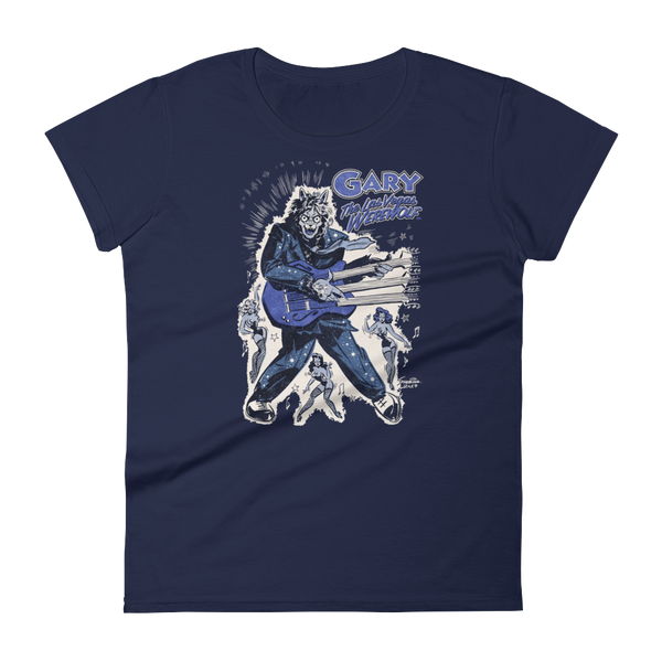 GARY THE WEREWOLF - Blue "Rockin' Gary" Women's Babydoll T-shirt in Various Colors