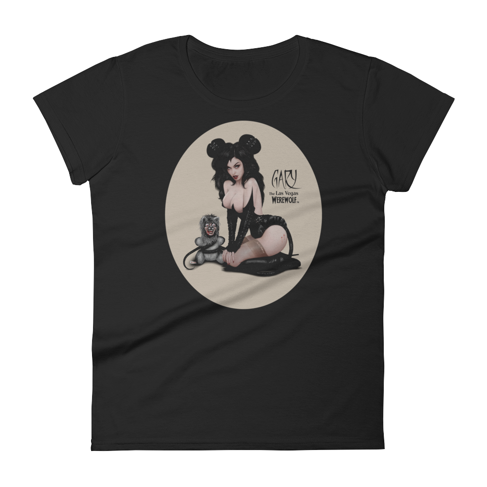 MADD ANTHONY/GARY THE WEREWOLF - Tan "Mistress  Mouse" Women's Babydoll T-shirt in Black