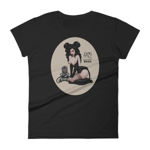 MADD ANTHONY/GARY THE WEREWOLF - Tan "Mistress  Mouse" Women's Babydoll T-shirt in Black