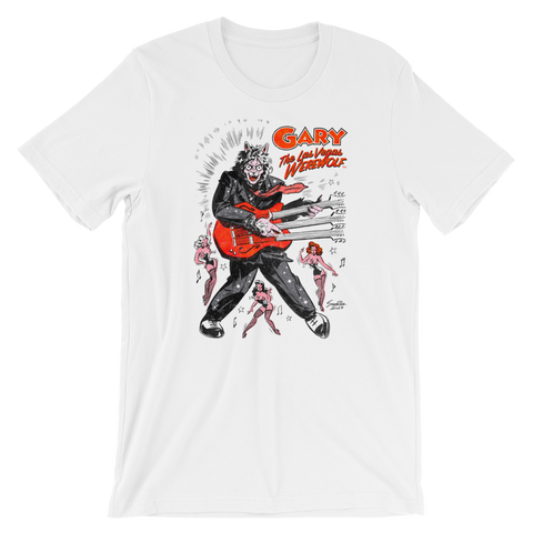 GARY THE WEREWOLF - Black/White/Red "Rockin' Gary" T-shirt in Various Colors