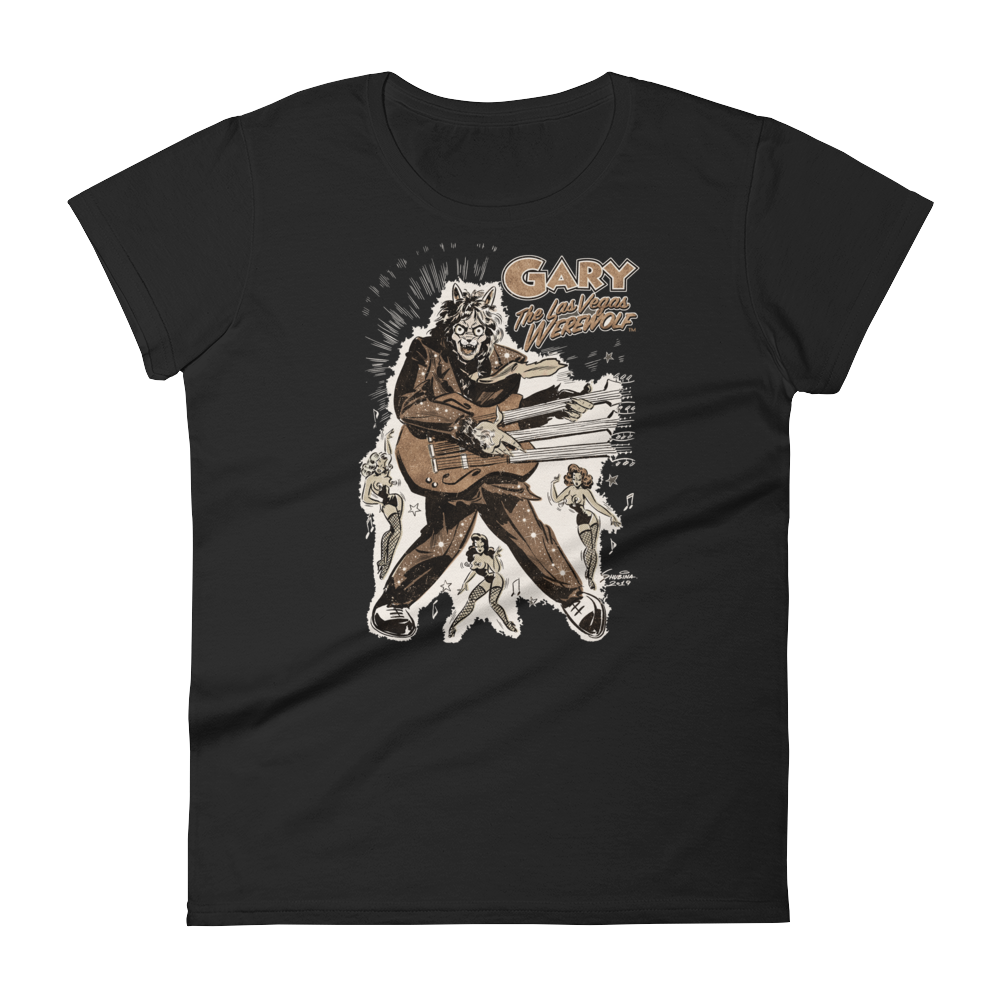 GARY THE WEREWOLF - Bronze "Rockin' Gary" Women's Babydoll T-shirt in Various Colors