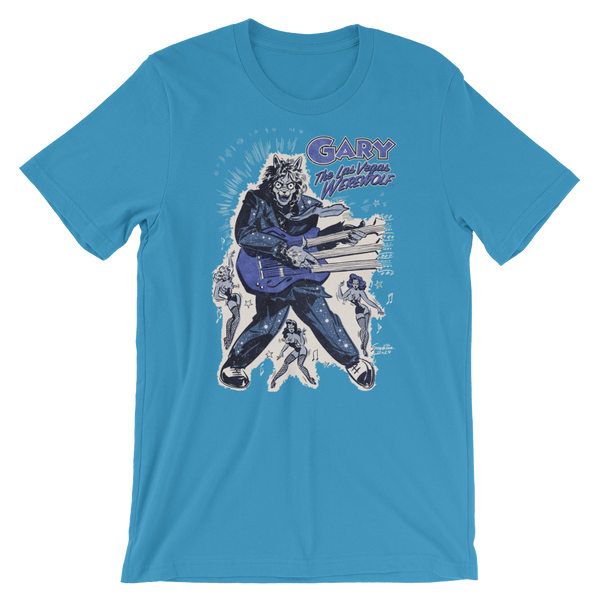 GARY THE WEREWOLF - Blue "Rockin' Gary" T-shirt in Various Colors