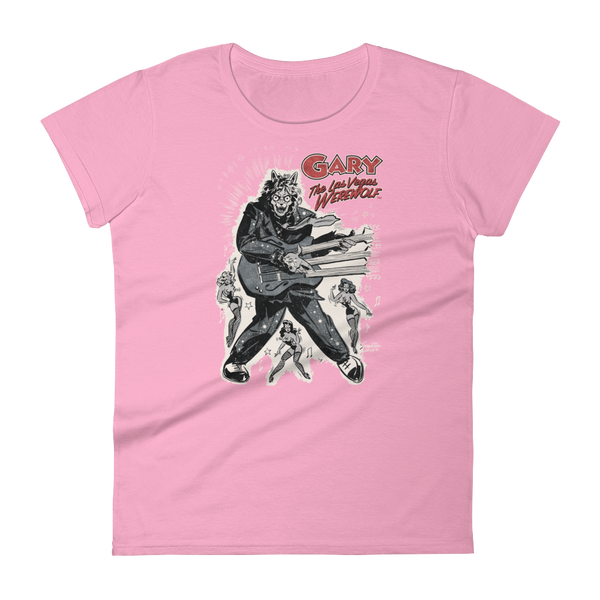 GARY THE WEREWOLF - Silver/Red "Rockin' Gary" Women's Babydoll T-shirt in Various Colors