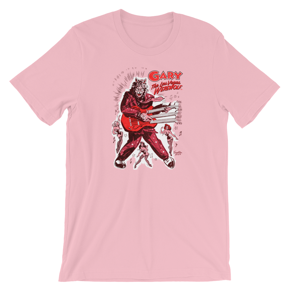 GARY THE WEREWOLF - Pink/Red "Rockin’ Gary" T-Shirt in Various Colors