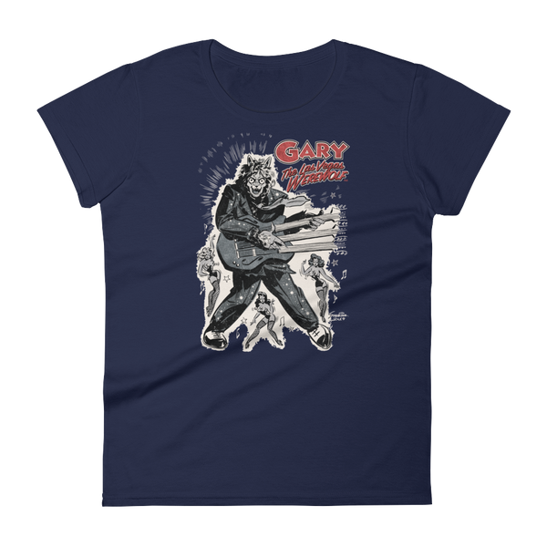 GARY THE WEREWOLF - Silver/Red "Rockin' Gary" Women's Babydoll T-shirt in Various Colors