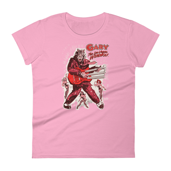 GARY THE WEREWOLF - Red "Rockin' Gary" Women's Babydoll T-shirt in Various Colors