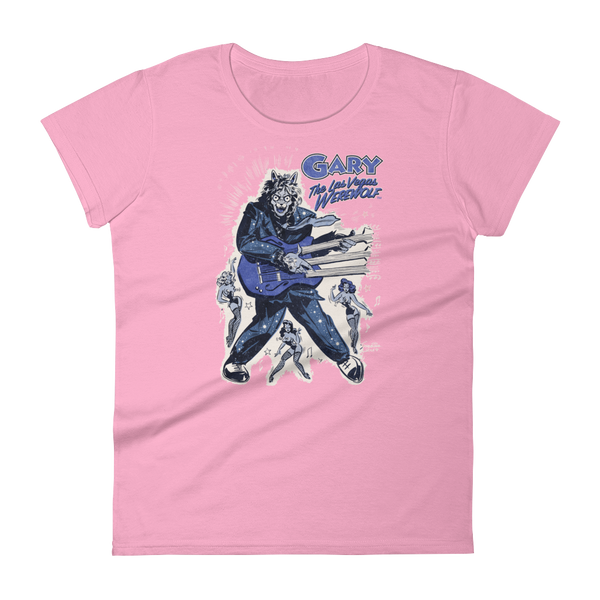 GARY THE WEREWOLF - Blue "Rockin' Gary" Women's Babydoll T-shirt in Various Colors