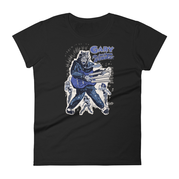 GARY THE WEREWOLF - Blue "Rockin' Gary" Women's Babydoll T-shirt in Various Colors